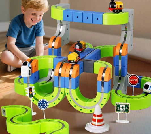 Beyond™ Children's Educational Cube Building Blocks Track Train