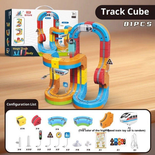 Beyond™ Children's Educational Cube Building Blocks Track Train
