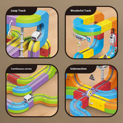 Beyond™ Children's Educational Cube Building Blocks Track Train